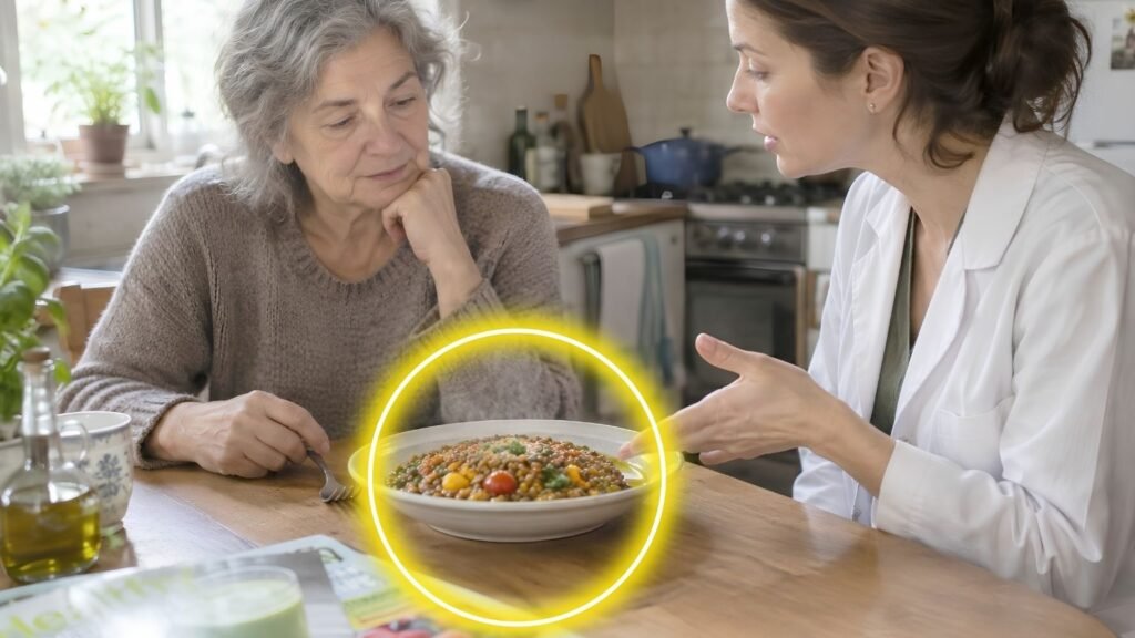 Lentilles, légumes et huile d’olive